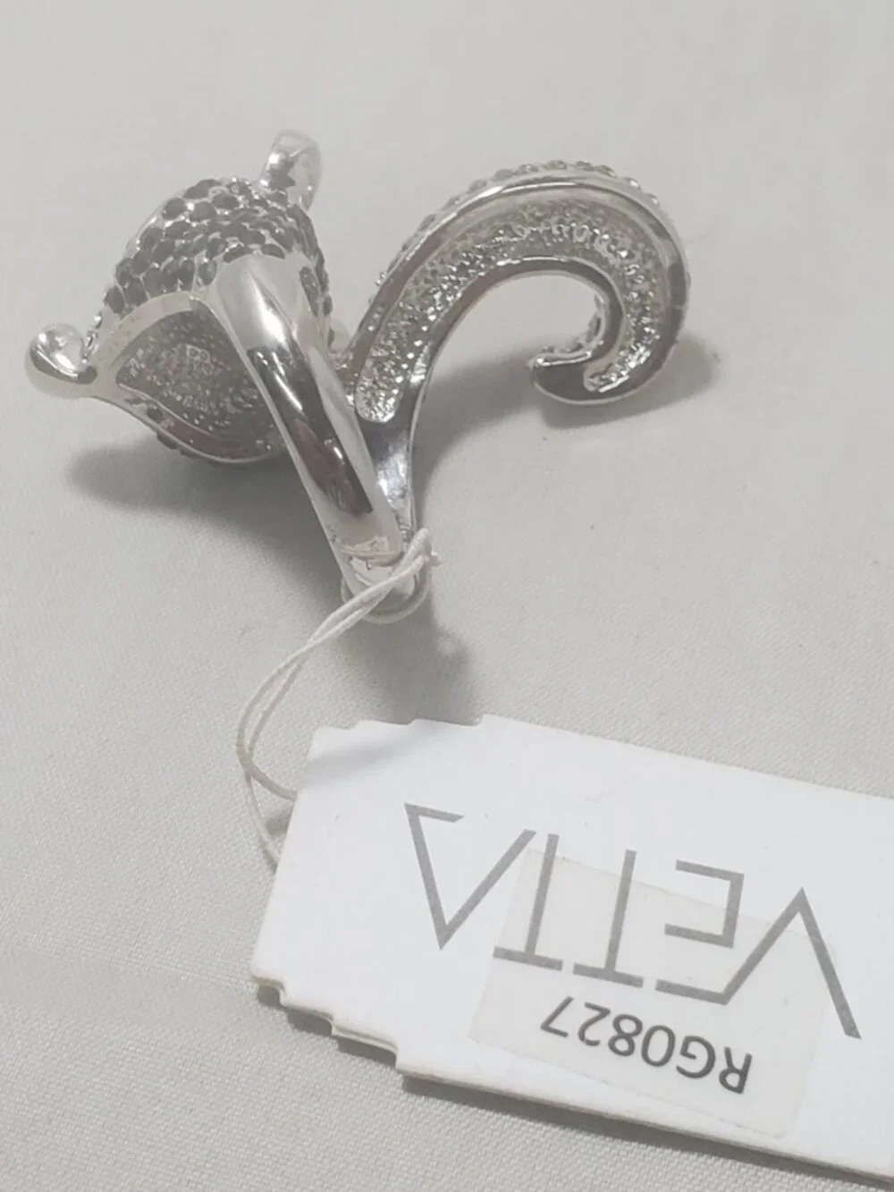 Vetta Whimsical Fox Wrap Ring with Pave Rhinestones – Size 7.5
